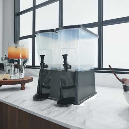 Image of CLIVIA 6 Gallon Iced Beverage Dispenser, Commercial Drink Dispenser for Parties, 22L Plastic Juice Dispenser with Spigot Lid Black Base Water Dispenser for Restaurants, Parties