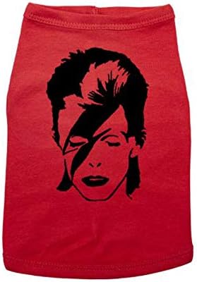 Ebenezer Fire Dog Shirt/ 90's Punk Rock/Bowie/Ziggy Stardust/Puppy Apparel/Pet Clothes (Medium, RED(Black Text))