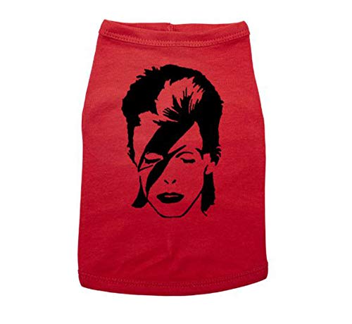 Ebenezer Fire Dog Shirt/ 90'S Punk Rock/Bowie/Ziggy Stardust/Puppy Apparel/Pet Clothes (Medium, Red(Black Text)) #TOP3