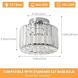 ZYDTRIP Crystal Ceiling Light Fixture Semi Flush Mount Ceiling Lamp Modern Silver Crystal Chandelier for Living Room Hallway Dining Room Kitchen - Image 4