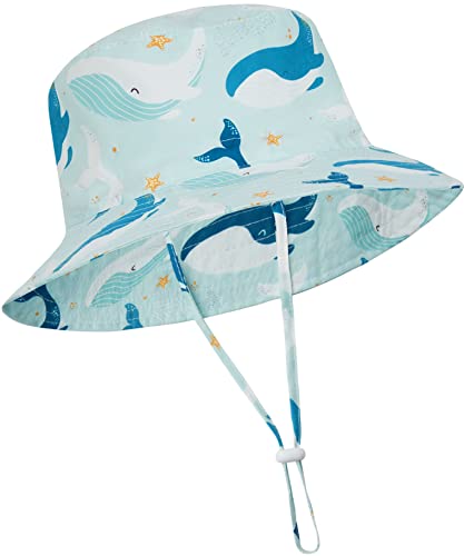 Image of Baby Sun Hat Toddler Bucket Hats Summer Sun Protective Kids Beach Hats Wide Brim Outdoor Camping Hat for Boys Girls