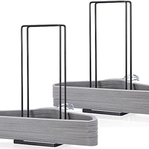 EASTTOWEST Hanger Organizer Stacker 2 Pack,Clothes Hanger Storage Rack Holder for Closet Laundry Room,Holds up 110 Wire Hanger Cover