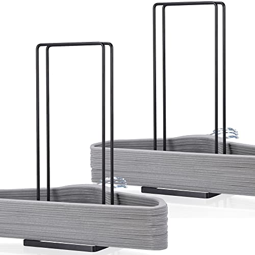 EASTTOWEST Hanger Organizer Stacker 2 Pack,Clothes Hanger Storage Rack Holder for Closet Laundry Room,Holds up 110 Wire Hanger