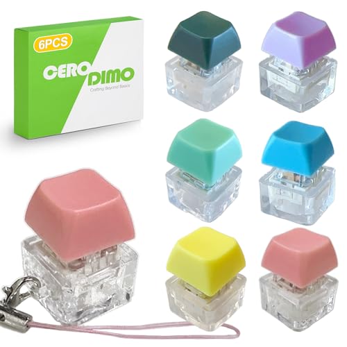 CeroDimo 6 Pack Keyboard Keychain Mechanical Keycap Clicker Tactile Click