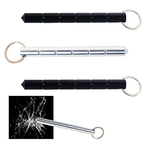 Lyu Safety Keychain Aluminum Keyring 2 Black & 1 Silver Suitable For Women Girls Teens Elders #TOP7