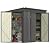 Patiowell 8x4 FT Outdoor Storage Shed, Heavy Duty Tool Metal Sheds with 3 Lockable Doors and Updated Frame Structure for Backyard Patio Lawn, Black