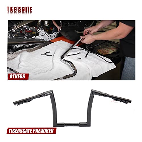 Tigersgate Black Prewired 14" Rise Ape Hanger Handlebar 1-1/2" Fat For Harley 2015-2022 Fltrx (Road Glide) & Fltrxs (Road Glide Special) & Fltru (Road Glide Ultra) #TOP5