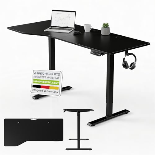 Produktbild Juskys Höhenverstellbarer Schreibtisch Office Stand 160x75cm