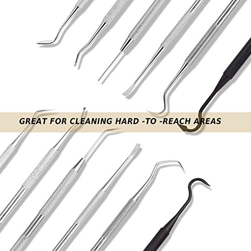 EAmber Gun Cleaning Brushes Picks Kit Set Brass Copper Steel Nylon Stainless Steel Ploymer Pick Set Bristle Brushes (Stainless-Steel) - Thumbnail 4