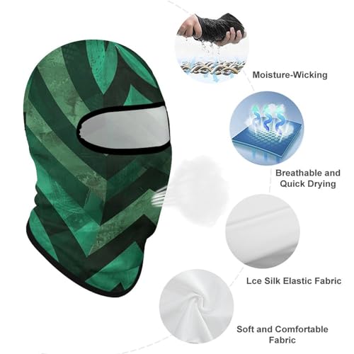Balaclava para hombres y mujeres, máscara para esquí y ciclismo, color verde esmeralda, cubre todo el rostro miniatura 3