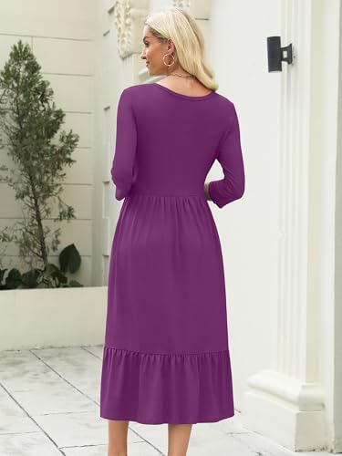 Image of Heymoments Women's Summer Short Sleeve Dresses Casual T-Shirt Flowy Tunic Ladies Beach Sundress
