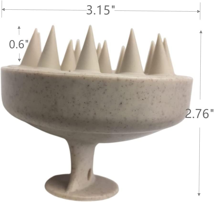 Image of QIQI Scalp Massager Shampoo Brush, Eco-friendly Wheat Straw body with Soft Silicon Bristles, Hair Scalp Scrubber, Scalp Exfoliator Dandruff Removal, Prevents Hair loss for Men, Women (AW35)
