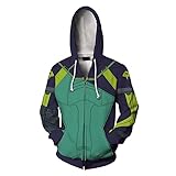 Hqroidd Valorant Cosplay Viper Costume Anime Hoodie Controller Role Play Zipper Jacket 3D Print Zip Up Hooded Sweatshirt Green