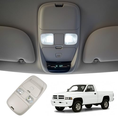 TOP-MAX Overhead Console Dome Light Assembly LED Interior Roof Map Reading Lamp Fit for 1999 2000 2001 Dodge Ram 1500 2500 3500, 2002 Ram 2500 3500, Cab Lights Sunglasses Storage Replaces SN94TL2AA by TOP-MAX - Used condition - US$43.19