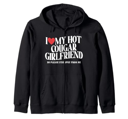 Amo a Mi Caliente Cougar Novia I Corazón Mi Caliente Cougar Gf Sudadera con Capucha