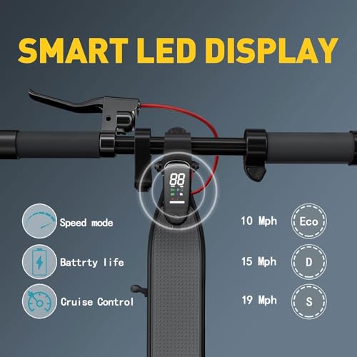 electric scooter 1034 solid tires 500w motor 19mph max speed amp 21 miles range folding e-scooter for adults and teens with smart app cruise control dual-brake system