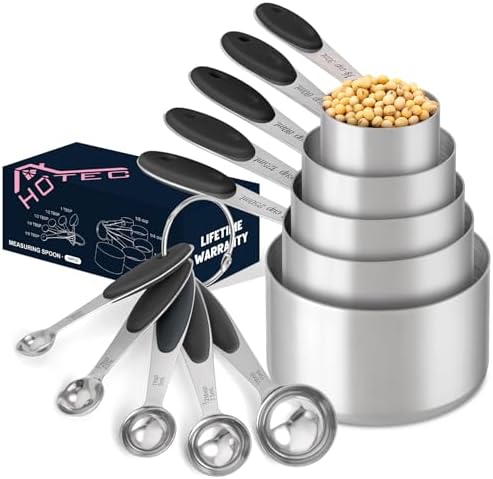 Amazon.com: 10-Piece Stainless Steel Measuring Cups and Spoons Set for ...