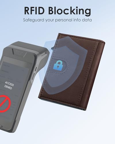 Image of QLD RFID Wallet for Men - Smart Pop up Card Holder - Trifold, Slim, Minimalist Wallet for Front Pocket, 9-11 Cards Capacity | ID Window | Cash Slot | Magnetic Closure