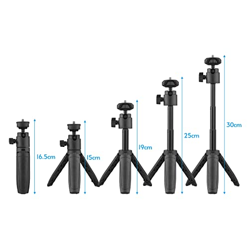 Andoer Impugnatura per treppiede estensibile per treppiede portatile leggero con 4 livelli di altezza regolabile per la registrazione di video selfie con fotocamera del telefono Streaming live