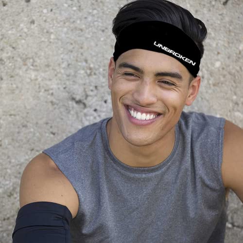 Bondi Band "Unbroken" Moisture Wicking 3" Headband, One Size, Black #TOP3