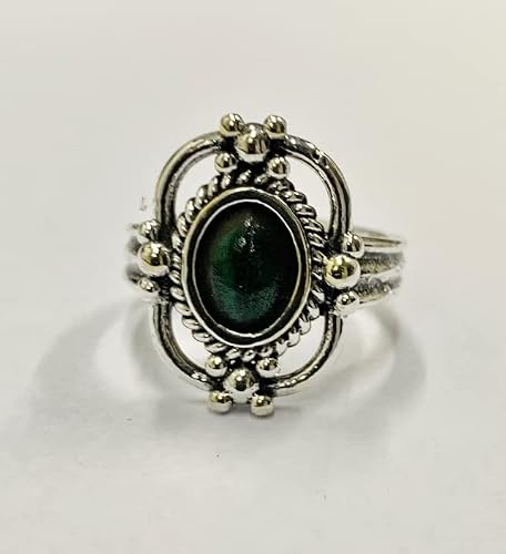 VIE Victorian Vintage Oval Ring, Malachite