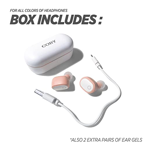 Coby True Wireless Earbuds 15 Hours Battery, Charging Case, Playback Controls, Siri And Google Assistant, Automatic Bluetooth 5.0 Pairing, Works With Iphone, Android, Ipad, Windows, Mac (Pink) #TOP5