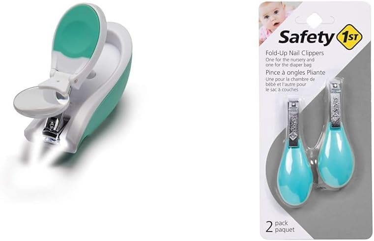 Safety 1st Light Zoom Nail Clippers, One Size & Fold-Up Nail Clipper, 2-Count - Colors May Vary