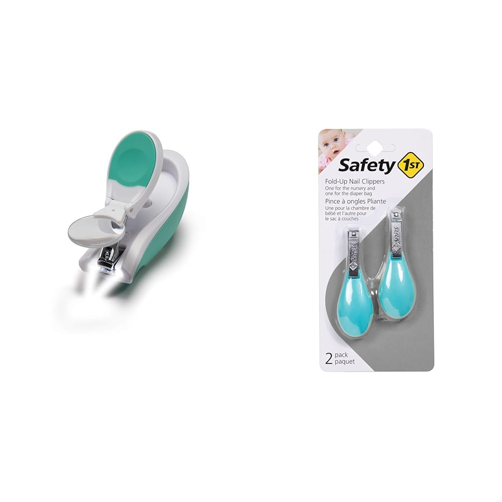 Safety 1st Light Zoom Nail Clippers, One Size & Fold-Up Nail Clipper, 2-Count - Colors May Vary