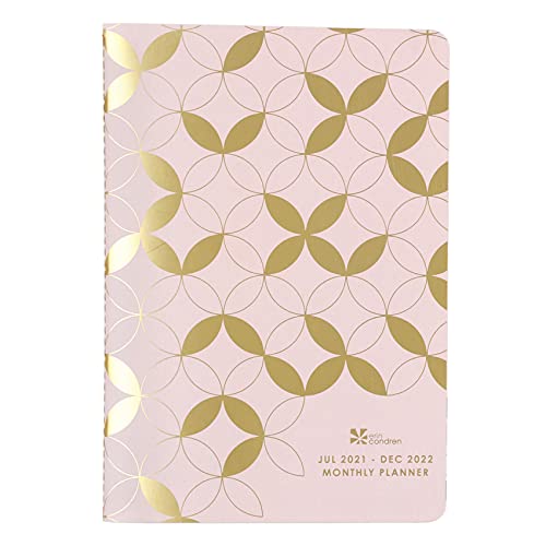 Monthly Petite Planner in Mid Century Circles, 18 Months, July 2021- December 2022, with Gold Metallic Mid Century Circles, Notes Pages, Metallic Sticker Sheet by Erin Condren