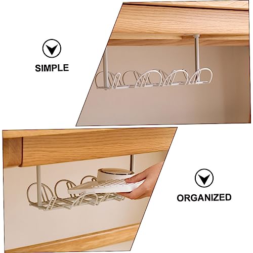 Angoily juego de 2 bandejas organizadoras de cables para debajo del escritorio para gestión eficiente de cables diseño en blanco y gris miniatura 4
