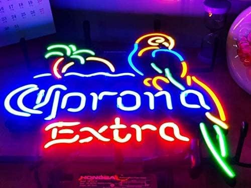 Real Glass Neon Sign Parrot red Extra Metal Frame 42X32CM decoration Light Beer Bar Pub Garage Room
