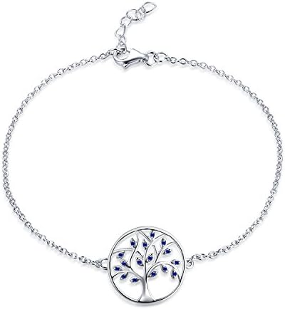 JO WISDOM Women Bracelet,925 Sterling Silver Family Tree of Life Link Bracelet with 3A Cubic Zirconia