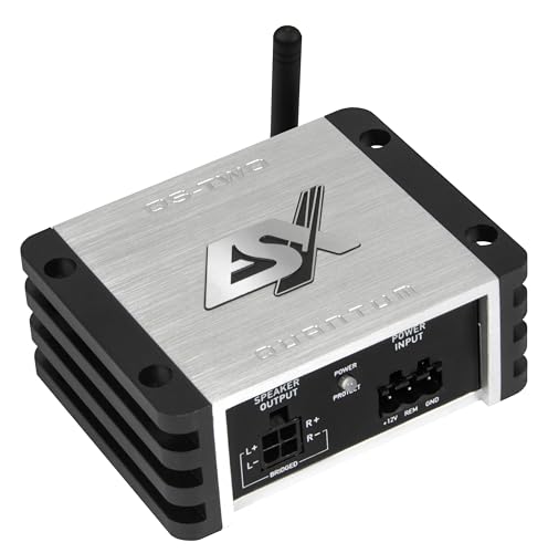 ESX QUANTUM QS-TWO-BT | 2-Kanal Class D Mini-Verstärker mit integriertem Bluetooth für Audiostreaming |190 W RMS | QUANTUM-SERIE