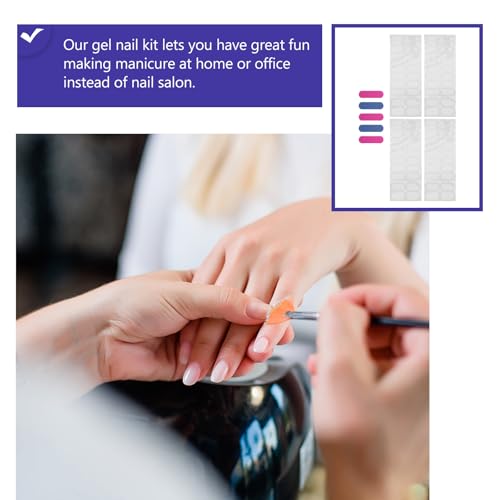 Minkissy E43D2XS08S176PV6EN2X Gel Nail Wraps 5 Sheets Nail Strip Clear Gel Nail Stickers Transparent Sheer Gel Polish Strip thumb #3