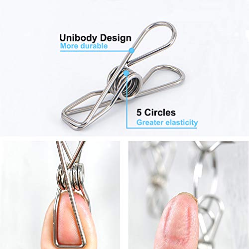 Seropy Clothes Hanger with 10 Clips Laundry Drying Rack 6 Pack, Clothes Drying Rack Stainless Steel Sock Hangers Windproof Clip and Drip Hanger for Drying Socks, Bras, Towel, Underwear, Baby Clothes - Thumbnail 4