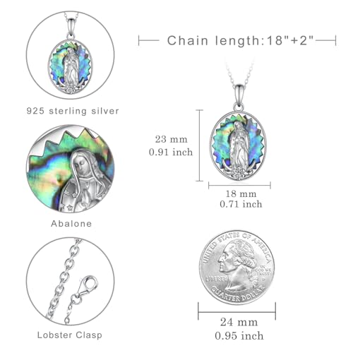 Virgen De Guadalupe Necklace Sterling Silver Virgin Mary Our Lady of Guadalupe Necklace Catholic Jewelry for Women Mother Mary Protection Amulet4