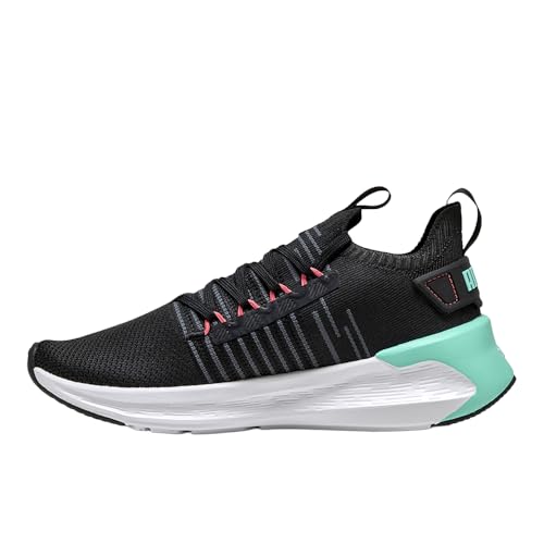 PUMA PUMA Women's Softride Symmetry Fuzion Running Shoes Puma Black-Aquatic-Peach Frost 9 Medium