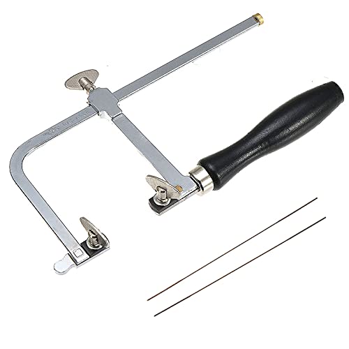 Tipo di denti: denti fini BouBou Multifunzione Mini Mini regolabile FretSaw Lavorazione del legno Sega a prua Utensile per la mano scolpito a forma di U con lame a spirale 2pcs