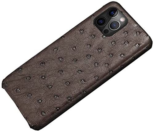 Étui d'autruche résistant aux chocs GUMMMY marron pour iPhone 13 Pro Max
