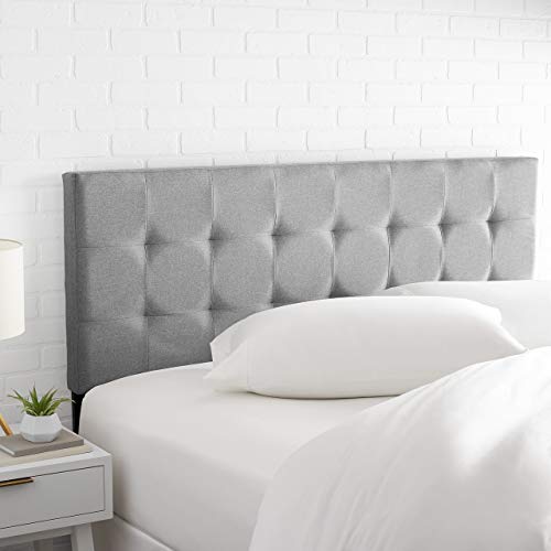 Amazon Basics Faux Linen Upholstered Tufted Headboard, King, Gray #TOP3