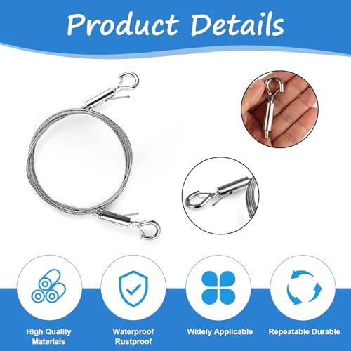 Image of 2Pcs Adjustable Picture Hanging Wire Kit,3.3FT Stainless Steel Wire,Supports Up to 66lbs -Perfect for Hanging Mirrors,Picture,Frame,Artwork,Lamps,Basket,Signs,Heavy Duty Mirror,Art Frame