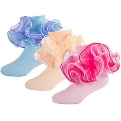 3 Pairs - Sky Blue,pink,ivory