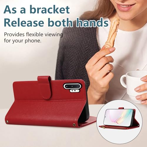 Protection Samsung Galaxy Note 10 Plus étui portefeuille fermeture éclair et verre
