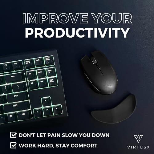 Virtusx Ergonomic Mouse Wrist Rest, Gliding Palm Wrist Support, Sliding Wrist Pad That Moves With Your Mouse, Designed For Carpal Tunnel Syndrome And Pain Relief (Black) #TOP3