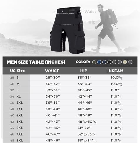 Xkttac ME-MT006 Men'S Outdoor Quick Dry Lightweight Stretch Cargo Shorts thumb #5