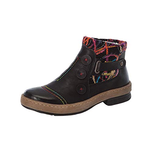 Rieker Z6759-00 Black Womens Warm Lined Ankle Boots 8