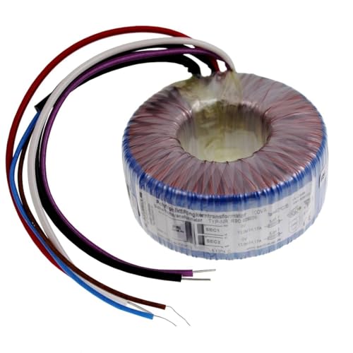 Lumonic Ringkerntrafo Transformator 100VA 2x115V für Audio, Industrie, Halogen und Schienensysteme - 230V Eingangsspannung - 230V Sekundärspannung - Modell RTO-826030