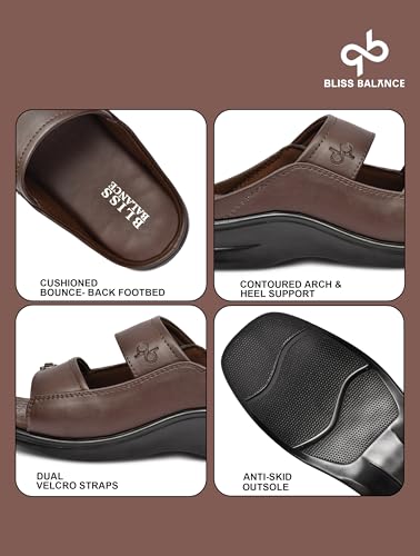 Image of Extra Super Soft Orthopedic Comfortable Doctor Chappal & Cushioned Footbed Lightweight Anti-Slip Sole casual or semi-formal Slipper Stylish Foortwear For Men's BB1039