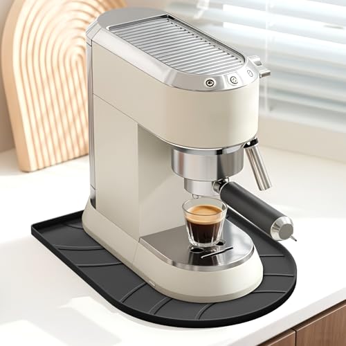 KVRG Silicone Coffee Mat,15.8"x 11.8"in Bar Mat for Countertop,Heat-Resistant,Non-Slip,Leak-Proof,Fit for Coffee Maker/Espresso Machine-Black by KVRG - Used condition - US$12.67