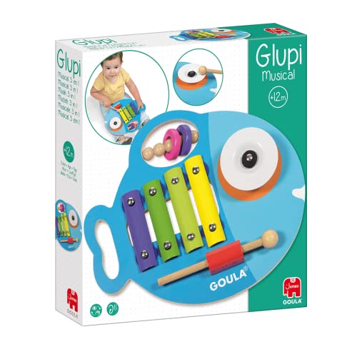 Goula Glupy Jeu Musical 3 en 1 : jouet en bois éveil premier âge